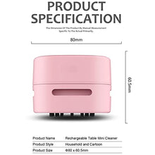 Load image into Gallery viewer, ODISTAR Desktop Vacuum Cleaner, Mini Table dust Sweeper Energy Saving,High Endurance up to 400 mins,360º Rotatable Design for Keyboard/Home/School/Office (Pink Charging)