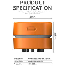 Load image into Gallery viewer, ODISTAR Desktop Vacuum cleaner,Mini table dust sweeper Energy Saving,High endurance up to 400 mins,Cordless&360º Rotatable Design for Cleaning Hairs,Crumbs,Computer Keyboard of gifts for kids (orange)