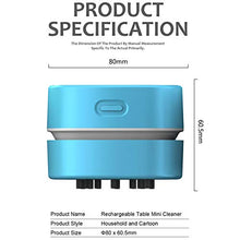 Load image into Gallery viewer, ODISTAR Desktop Vacuum Cleaner,Mini Table dust Sweeper Energy Saving,High Endurance up to 400 mins,Cordless&360º Rotatable for Cleaning Hairs,Crumbs,Computer Keyboard of Gifts for Kids (Blue)
