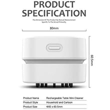 Load image into Gallery viewer, ODISTAR Desktop Vacuum Cleaner with Wireless Charger, Mini Table dust Sweeper Energy Saving,High Endurance up to 400 mins, Cordless&360º Rotatable Design for Keyboard/Home/School/Office (White)