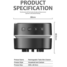 Load image into Gallery viewer, ODISTAR Counter Vacuum Cleaner,Mini Table dust Sweeper Energy with Digital Timer,Endurance up to 400 mins,360º Rotatable for Cleaning Rubber shavings,Crumbs Keyboard of Gifts for Kids(Black)