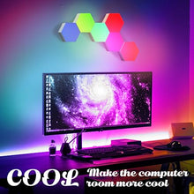 Load image into Gallery viewer, ODISTAR Remote Control Hexagon Wall Light,Smart Wall-Mounted Touch-Sensitive DIY Geometric Modular Assembled RGB led Colorful Light with USB-Power,Used in Bedroom (RGB)