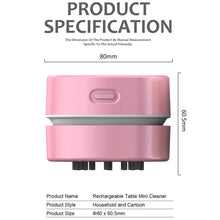 Load image into Gallery viewer, ODISTAR Desktop Vacuum Cleaner,Mini Table dust Sweeper Energy Saving,High Endurance up to 400 mins,Cordless&360º Rotatable Design for Cleaning Hairs,Crumbs,Computer Keyboard (Pink Charging)