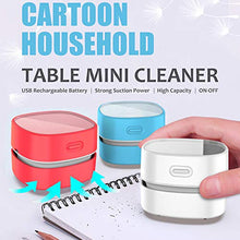 Load image into Gallery viewer, ODISTAR Desktop Vacuum Cleaner,Mini Table dust Sweeper Energy Saving,High Endurance up to 400 mins,Cordless&360º Rotatable for Cleaning Hairs,Crumbs,Computer Keyboard of Gifts for Kids (Red)