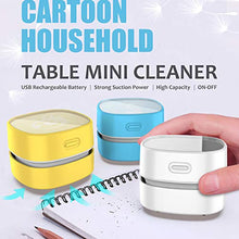 Load image into Gallery viewer, ODISTAR Desktop Vacuum Cleaner, Mini Table dust Sweeper Energy Saving,High Endurance up to 120 mins, Cordless&360º Rotatable Design for Cleaning Hairs,Crumbs,Computer Keyboard,Piano,car(Yellow)