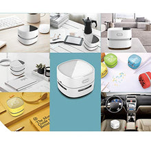 Load image into Gallery viewer, ODISTAR Desktop Vacuum Cleaner, Mini Table dust Sweeper Energy Saving,High Endurance up to 400 mins,360º Rotatable Design for Keyboard/Home/School/Office (White Charging)