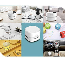 Load image into Gallery viewer, ODISTAR Desktop Vacuum Cleaner, Mini Table dust Sweeper Energy Saving,High Endurance up to 400 mins,360º Rotatable Design for Keyboard/Home/School/Office (White)