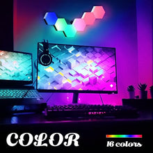 Load image into Gallery viewer, ODISTAR Remote Control Hexagon Wall Light,Smart Wall-Mounted Touch-Sensitive DIY Geometric Modular Assembled RGB led Colorful Light with USB-Power,Used in Bedroom (RGB)