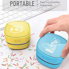 Load image into Gallery viewer, ODISTAR Desktop Vacuum Cleaner,Mini Table dust Sweeper Energy Saving,High Endurance up to 400 mins,Cordless&360º Rotatable for Cleaning Hairs,Crumbs,Computer Keyboard of Gifts for Kids (Blue)