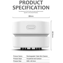 Load image into Gallery viewer, ODISTAR Desktop Vacuum Cleaner,Mini Table dust Sweeper Energy Saving with auto Power-Off Function,High Endurance up to 400 mins,Cordless&360º Rotatable for Keyboard/Home/Office (White Charging)