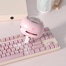 Load image into Gallery viewer, ODISTAR Desktop Vacuum Cleaner, Mini Table dust Sweeper Energy Saving,High Endurance up to 400 mins,360º Rotatable Design for Keyboard/Home/School/Office (Pink)