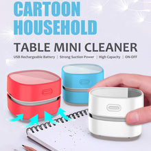 Load image into Gallery viewer, ODISTAR Desktop Vacuum Cleaner,Mini Table dust Sweeper Energy Saving,High Endurance up to 400 mins,Cordless&360º Rotatable for Cleaning Hairs,Crumbs,Computer Keyboard of Kids Gift(Red Charging)