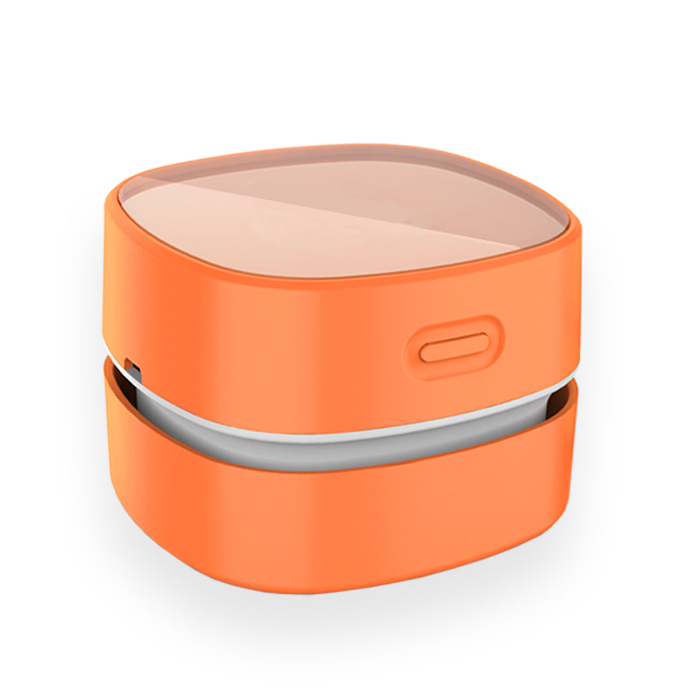 ODISTAR Desktop Vacuum cleaner,Mini table dust sweeper Energy Saving with auto power-off function,High endurance up to 400 mins,Cordless&360º Rotatable Design for Keyboard/Home/Office (orange charging)