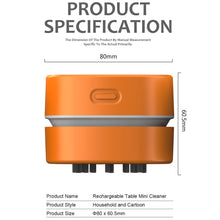Load image into Gallery viewer, ODISTAR Desktop Vacuum cleaner,Mini table dust sweeper Energy Saving with auto power-off function,High endurance up to 400 mins,Cordless&amp;360º Rotatable Design for Keyboard/Home/Office (orange charging)
