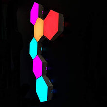 Load image into Gallery viewer, ODISTAR Remote Control Hexagon Wall Light,Smart Wall-Mounted Touch-Sensitive DIY Geometric Modular Assembled RGB led Colorful Light with USB-Power,Used in Bedroom,Living Room Decoration (6-Pack)
