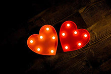 Load image into Gallery viewer, ODISTAR LED Marquee Lights Heart Shaped LED Plastic Light Up Sign for Night Light Wedding Birthday Party Battery Powered Christmas Lamp Home Bar Decoration
