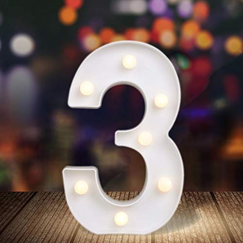 ODISTAR LED Light Up Marquee Letters, Battery Powered Sign Letter 26 Alphabet with Lights for Wedding Engagement Birthday Party Table Decoration bar Christmas Night Home,9’’, White(3)