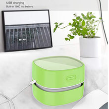 Load image into Gallery viewer, ODISTAR Desktop Vacuum Cleaner,Mini Table dust Sweeper Energy Saving with auto Power-Off Function,High Endurance up to 400 mins,Cordless&amp;360º Rotatable for Keyboard/Home/Office (Green Charging)
