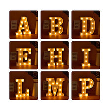 Load image into Gallery viewer, ODISTAR LED Light Up Marquee Letters, Battery Powered Sign Letter 26 Alphabet with Lights for Wedding Engagement Birthday Party Table Decoration bar Christmas Night Home,9’’, White(A)
