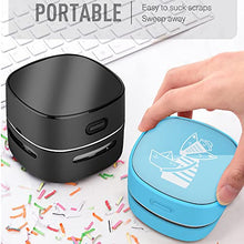 Load image into Gallery viewer, ODISTAR Desktop Vacuum Cleaner, Mini Table dust Sweeper Energy Saving,High Endurance up to 400 mins,360º Rotatable Design for Keyboard/Home/School/Office (Black Charging)
