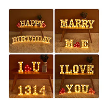 Load image into Gallery viewer, ODISTAR LED Light Up Marquee Letters, Battery Powered Sign Letter 26 Alphabet with Lights for Wedding Engagement Birthday Party Table Decoration bar Christmas Night Home,9’’, White (L)
