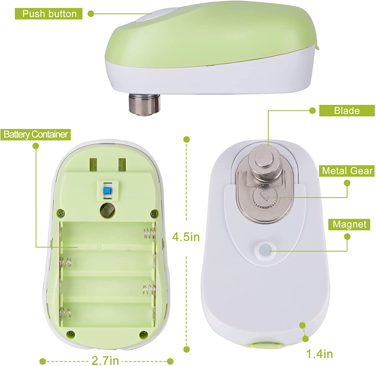 Electric Can Opener - Vcwtty One Touch Battery Operated Handheld