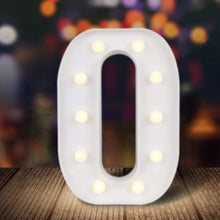 Load image into Gallery viewer, ODISTAR LED Light Up Marquee Letters, Battery Powered Sign Letter 26 Alphabet with Lights for Wedding Engagement Birthday Party Table Decoration bar Christmas Night Home,9’’, White (O)
