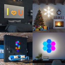 Load image into Gallery viewer, Hexagonal Wall Light Modular Touch Sensitive Lights Creative Geometry Assembly LED Hexagon Lights Suitable for Iving Room,Bedrooms ,DIY Lovers, Gifts (10 Pack)
